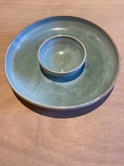 Plat en céramique artisanale GG207 - Collection Flots - Petites Terres Guebwiller